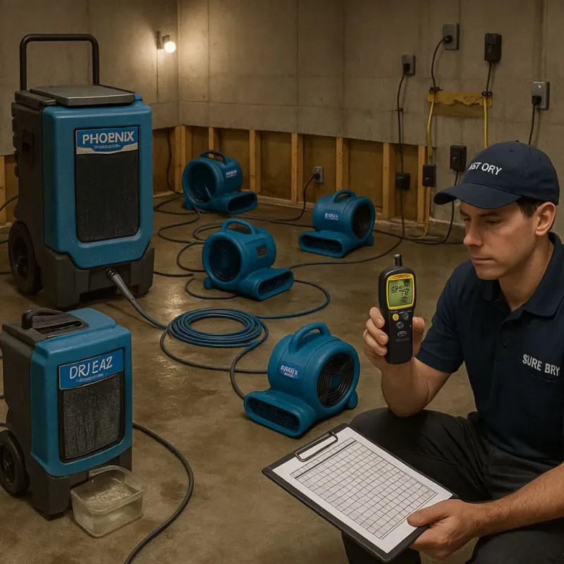Structural Drying and Dehumidification process in Pierce City, MO